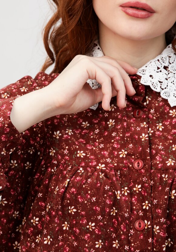 Блуза с цветочным принтом и воротником шир.  580, рис. 26