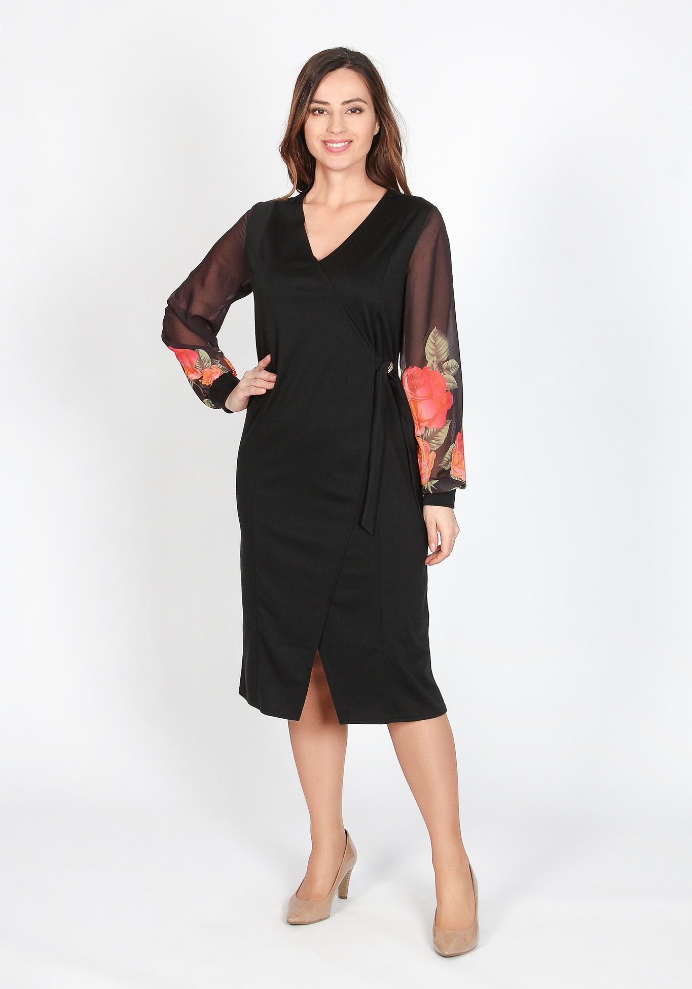 Платье на запахе «Диана» Matex, размер 60, цвет черный - фото 4