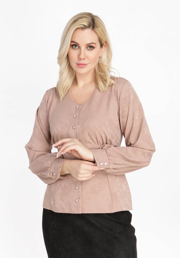 Блузка длинный рукав с утяжкой по талии шир.  750, рис. 6