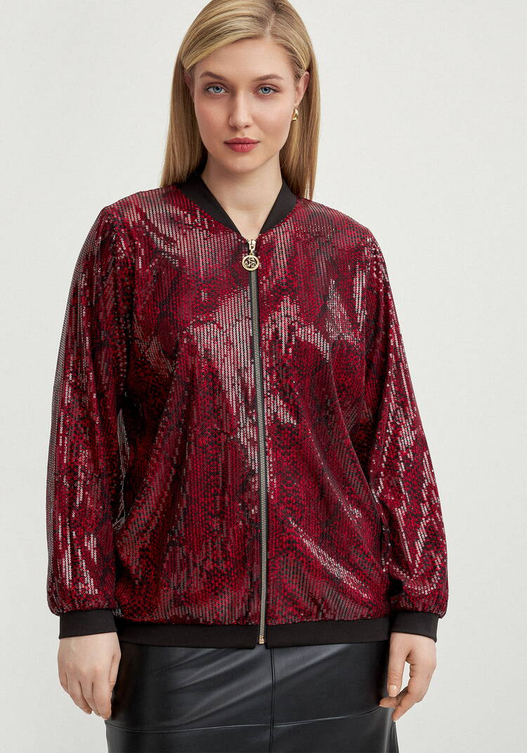 Бомбер с пайетками на подкладке шир.  750, рис. 22