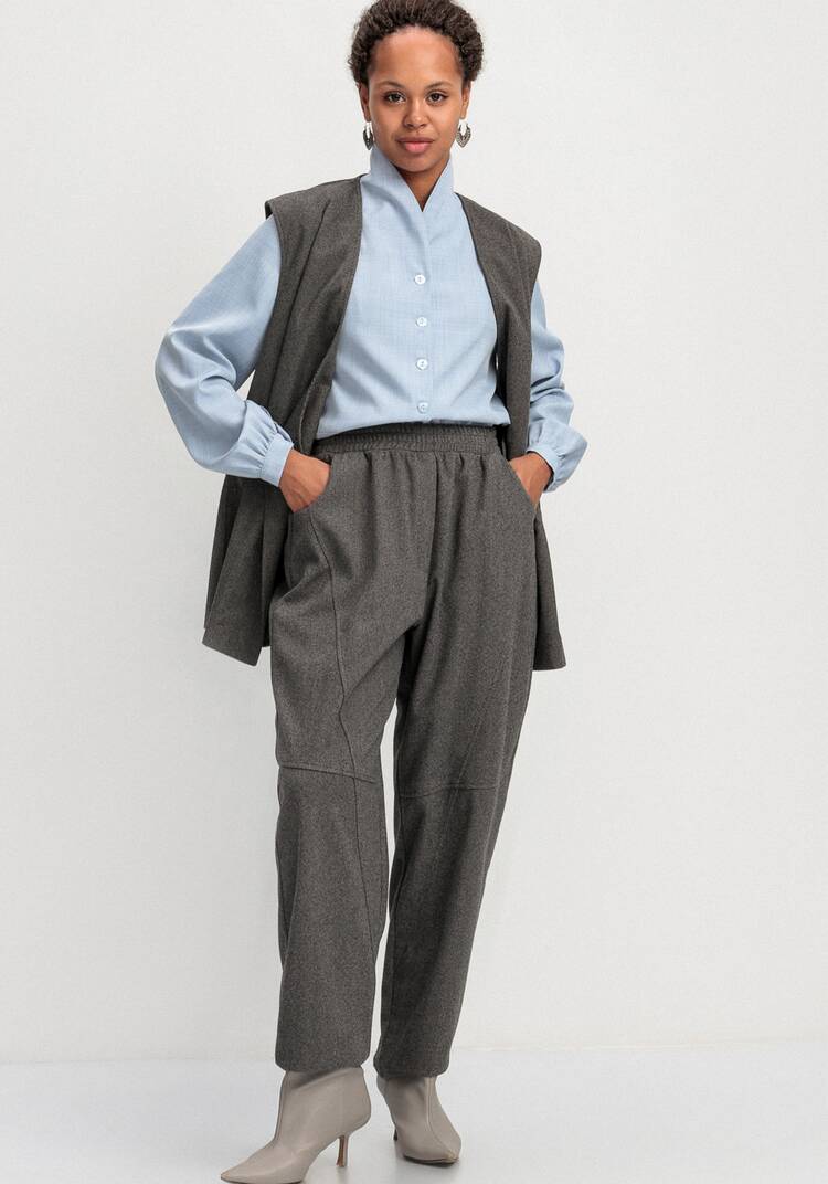 Брюки свободного кроя зауженные к низу шир.  750, рис. 4