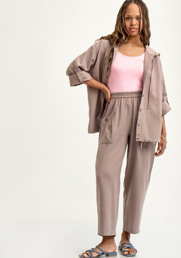 Брюки изо льна с карманами шир.  580, рис. 8