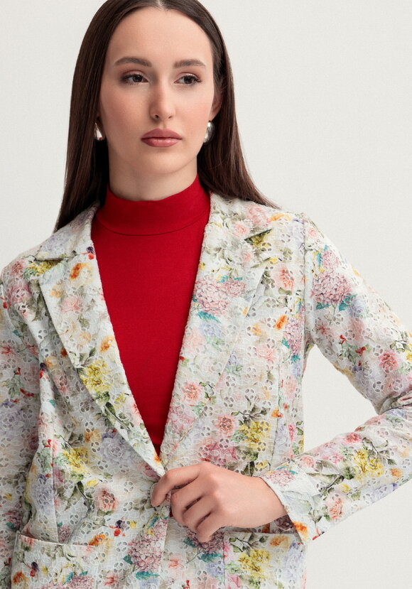 Пиджак из шитья с цветочным принтом шир.  580, рис. 5