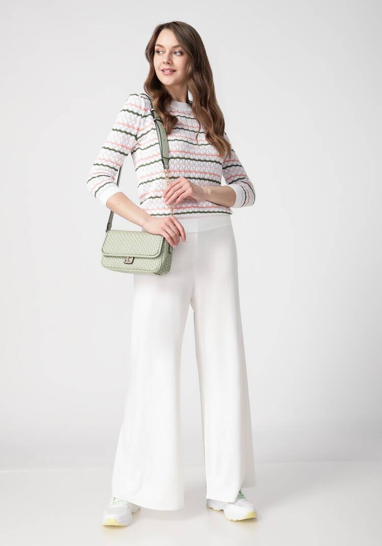 Брюки однотонные высокой посадки шир.  750, рис. 14