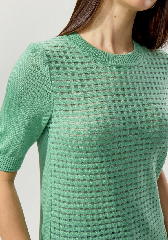 Джемпер с передней полочкой ажурной вязки шир.  580, рис. 14