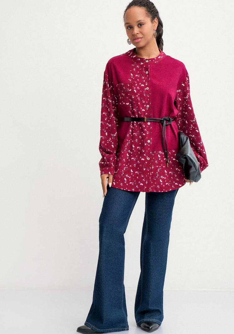 Блуза из комбинированной ткани Рин шир.  750, рис. 2