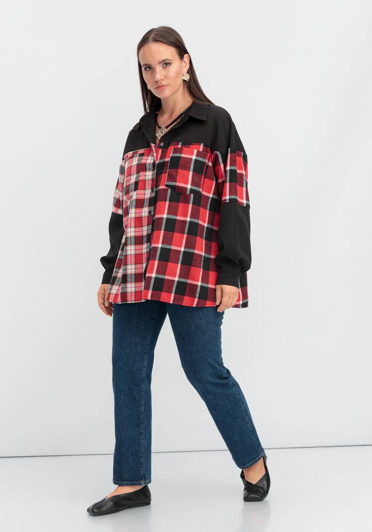 Рубашка из комбинированной клетки шир.  750, рис. 15