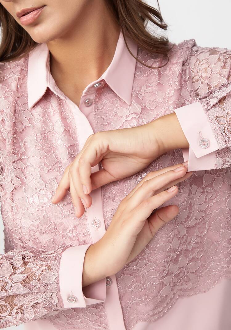 Блуза с ажурным кружевом прямого силуэта шир.  750, рис. 5