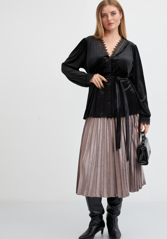 Юбка плиссированная из бархата шир.  580, рис. 6