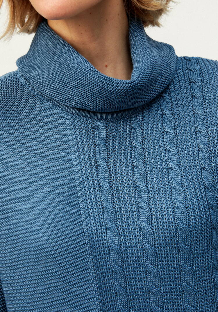 Удлиненный джемпер с косами шир.  750, рис. 24