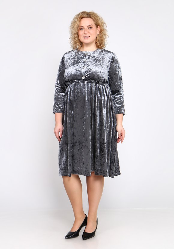 Платье из мраморного велюра шир.  580, рис. 6