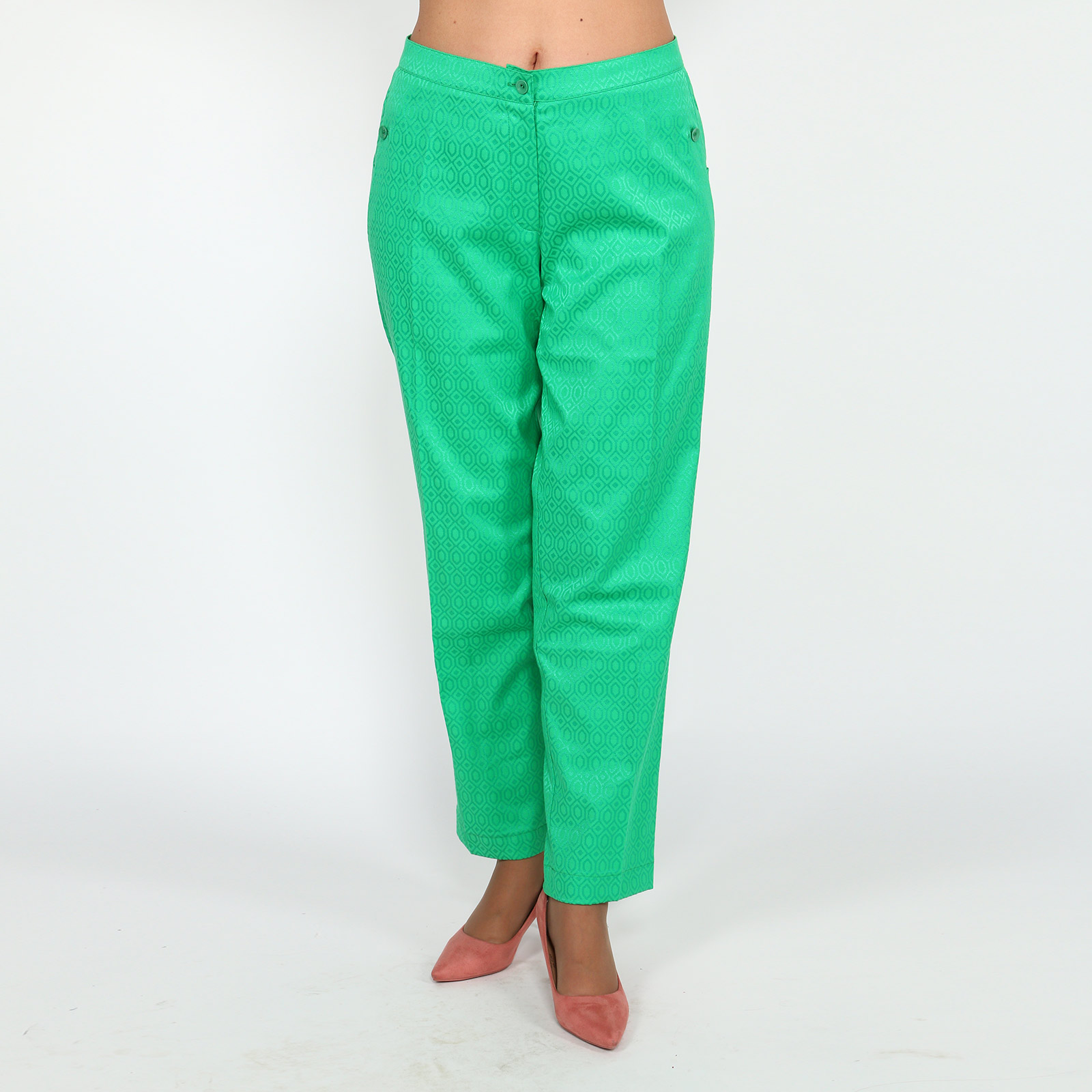 Брюки зауженные с декоративными карманами Averi, цвет зеленый, размер 52 - фото 2