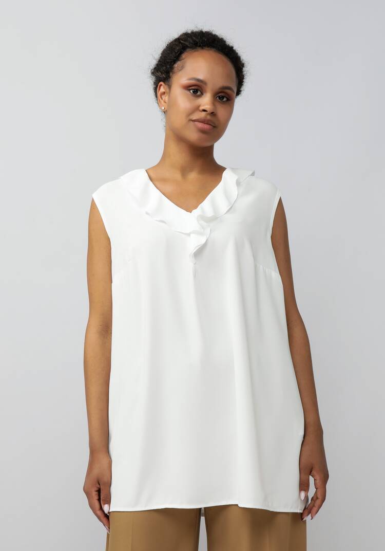 Блуза с коротким рукавом и рюшей шир.  750, рис. 15