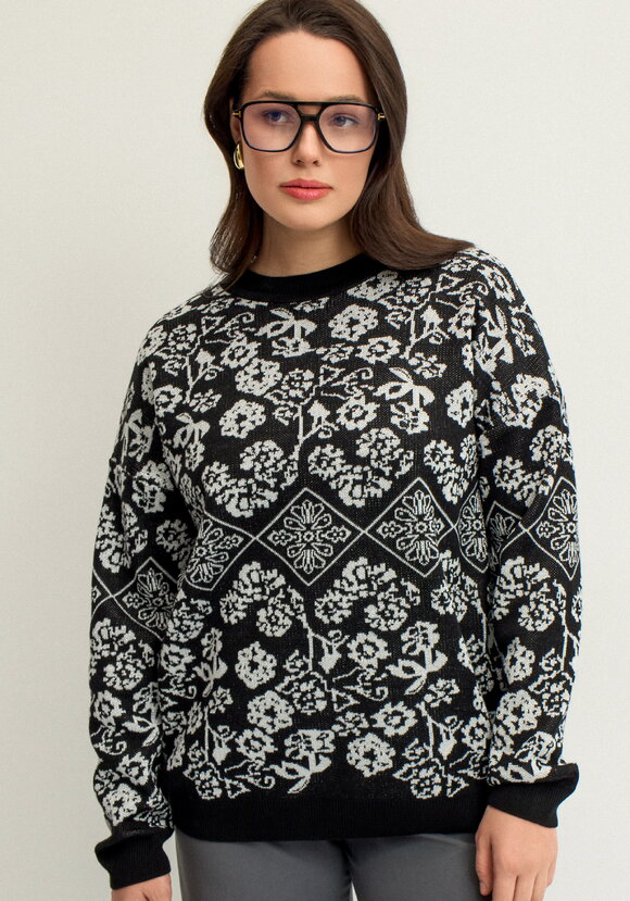 Джемпер с цветочным орнаментом из метанити шир.  580, рис. 4