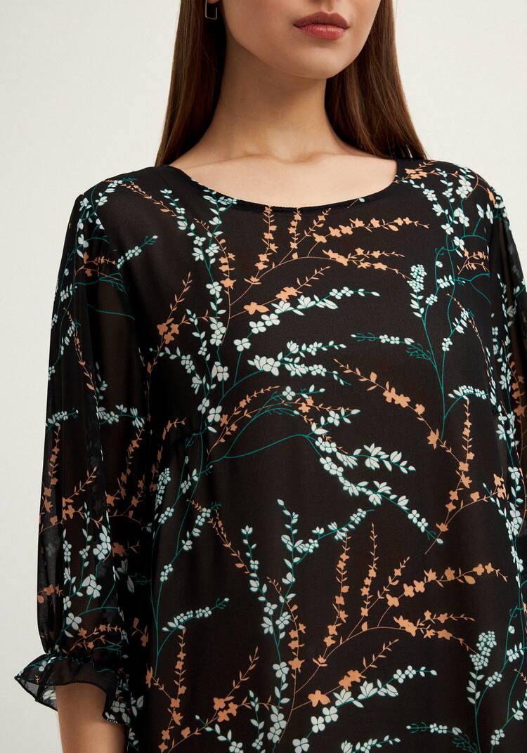 Платье с цветочным принтом шифоновое шир.  750, рис. 21