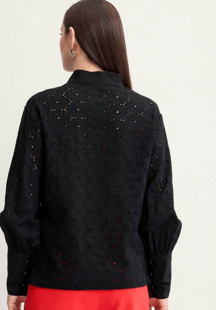 Блуза из шитья с жемчужными пуговицами шир.  750, рис. 3