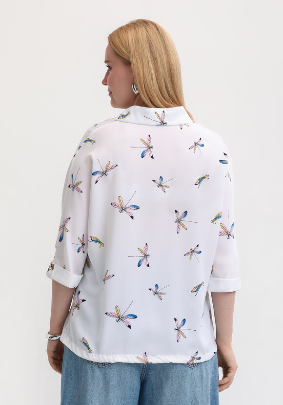 Блузка с принтом стрекозы шир.  580, рис. 3