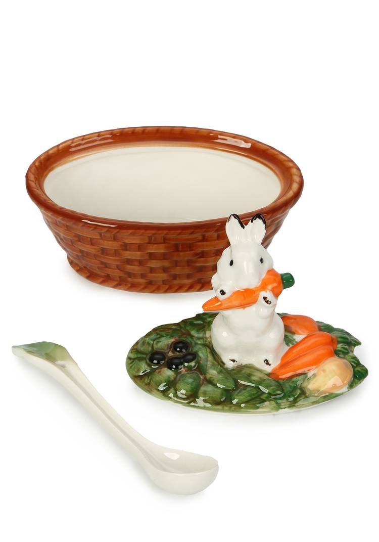 Икорница с крышкой и ложкой Кролик шир.  750, рис. 2