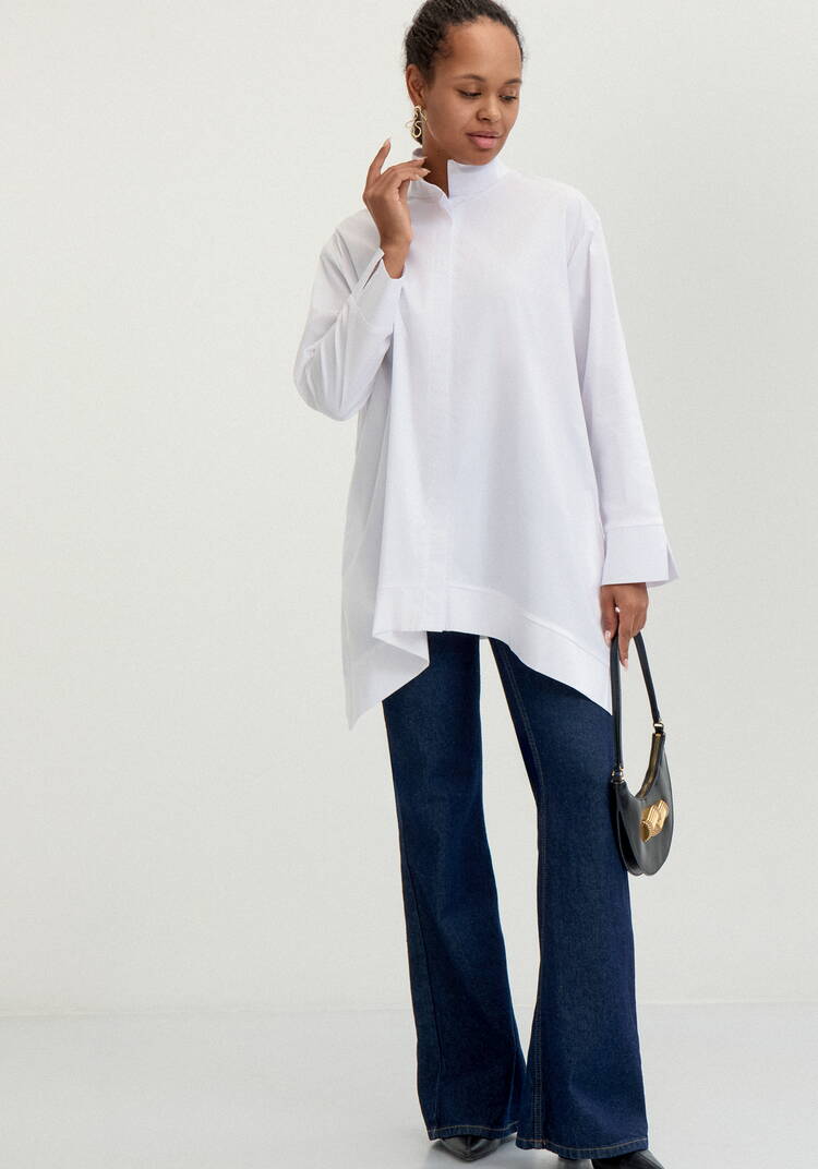 Рубашка с отложным воротом стойкой шир.  750, рис. 27