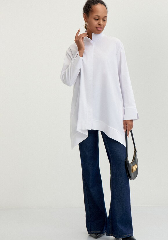 Рубашка с отложным воротом стойкой шир.  580, рис. 27