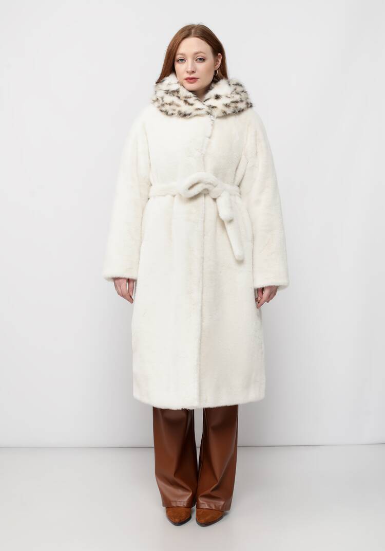 Шуба с леопардовым воротником шир.  750, рис. 19