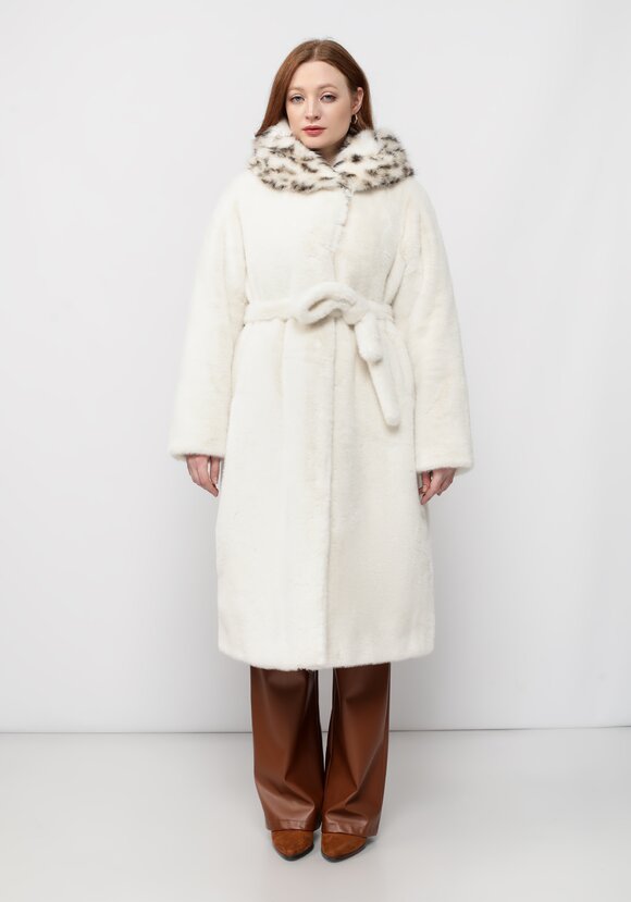 Шуба с леопардовым воротником шир.  580, рис. 19