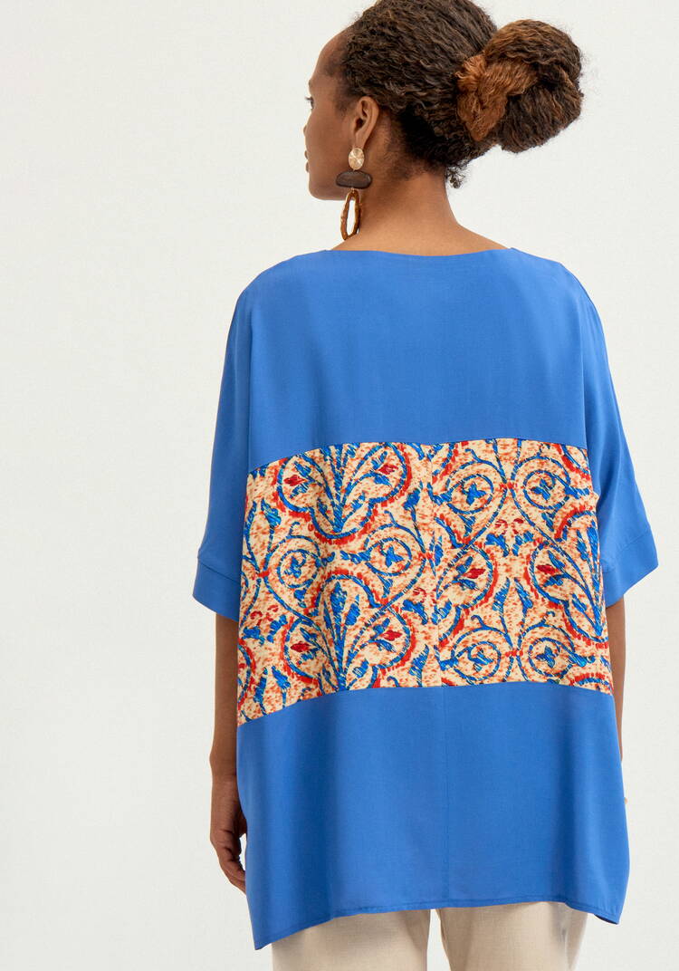 Блуза с принтом из штапеля шир.  750, рис. 11