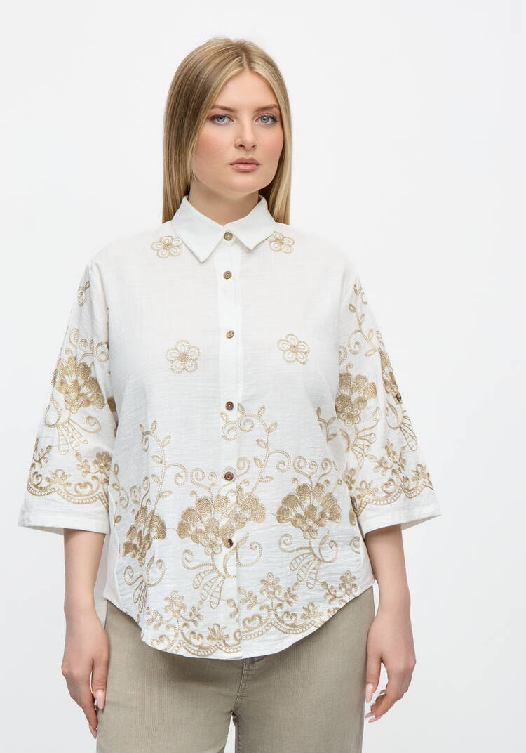 Блуза Цветочная симфония шир.  750, рис. 10