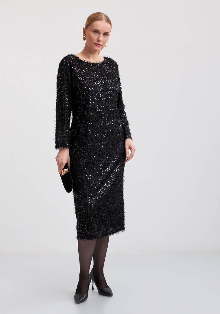 Платье футляр с паетками шир.  750, рис. 7