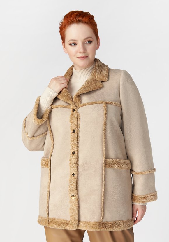 Полупальто из экомеха шир.  580, рис. 14