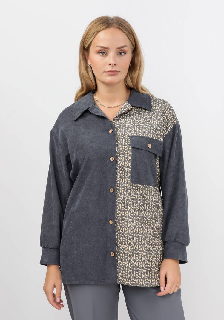 Рубашка вельветовая с нагрудными карманами шир.  750, рис. 1