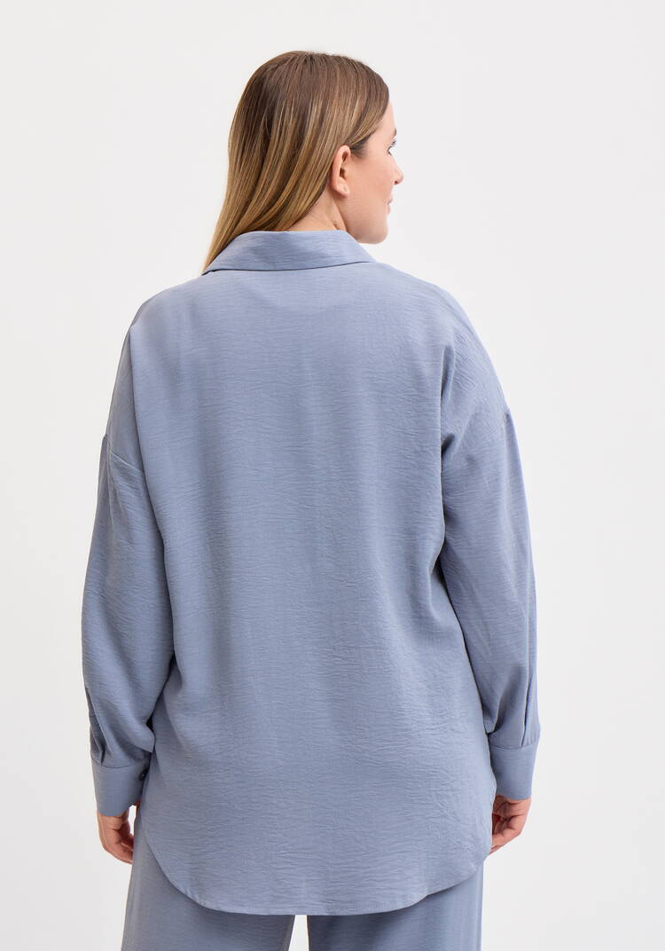 Рубашка свободного кроя с ассиметричным низом шир.  750, рис. 27