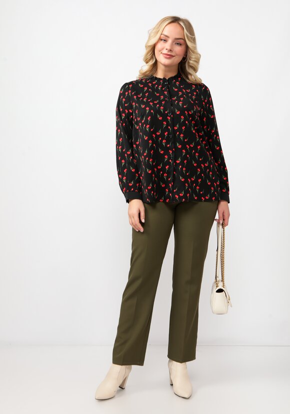 Блуза со съемным воротником на завязке шир.  580, рис. 2