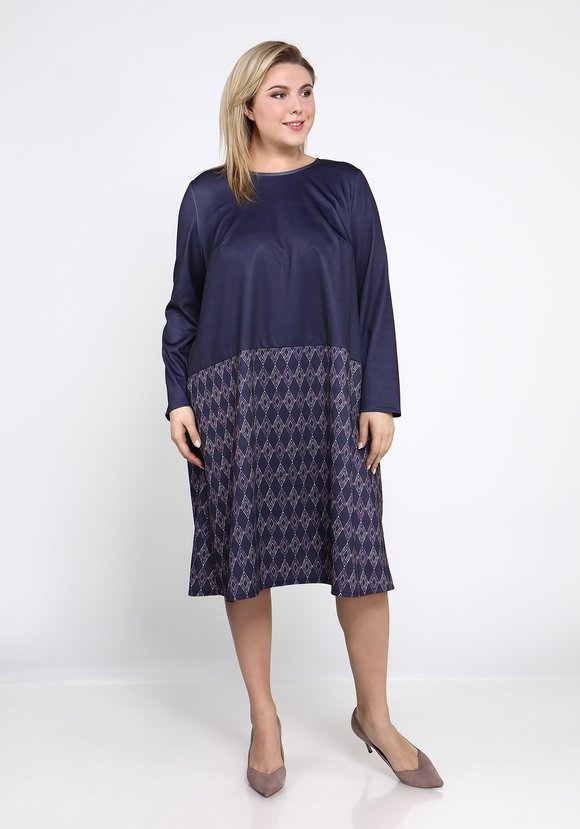 Платье А-силуэта с принтом шир.  580, рис. 1