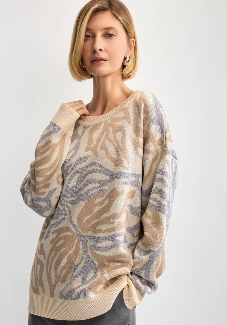 Джемпер с растительным принтом и манжетами шир.  750, рис. 23