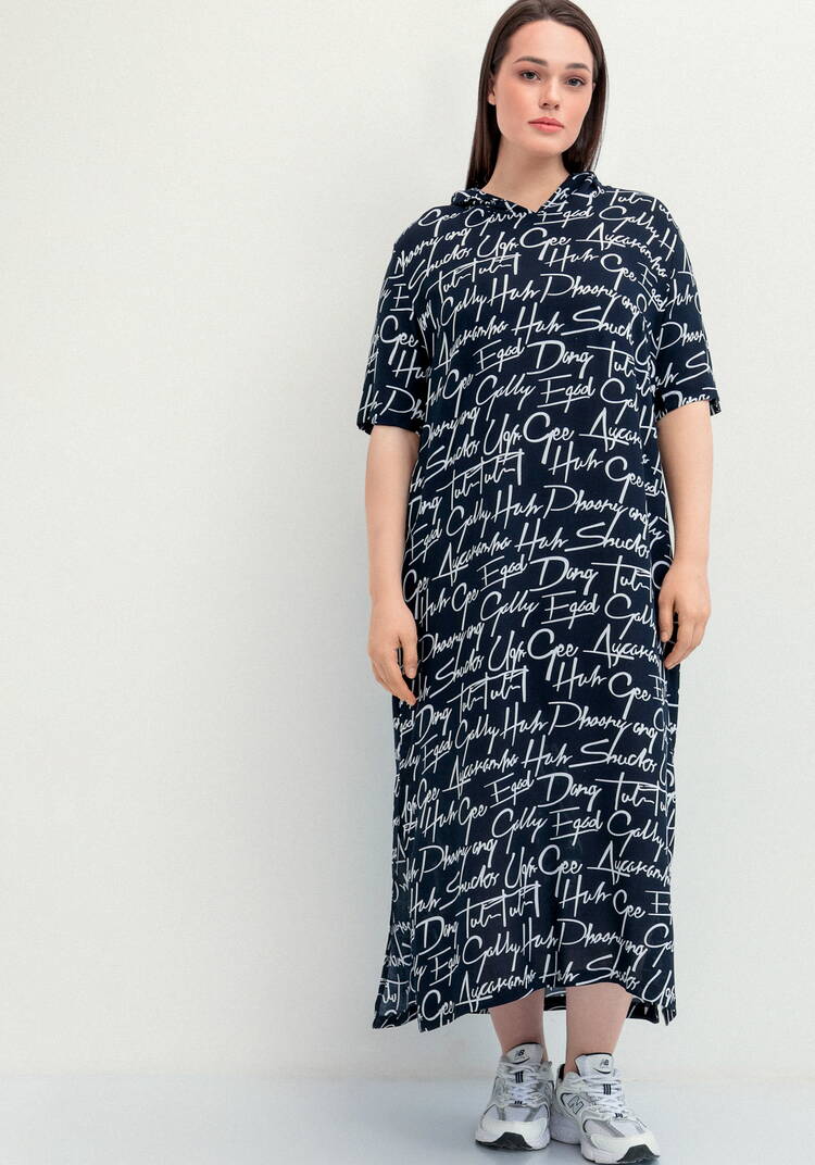 Платье-футболка с капюшоном шир.  750, рис. 4