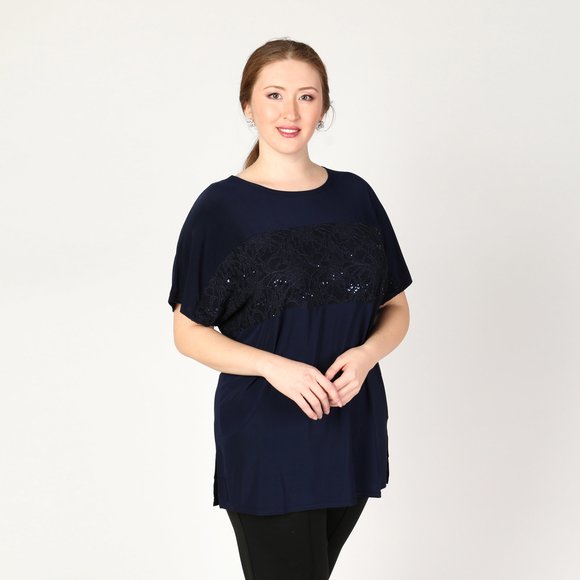 Туника с кружевной вставкой шир.  580, рис. 18