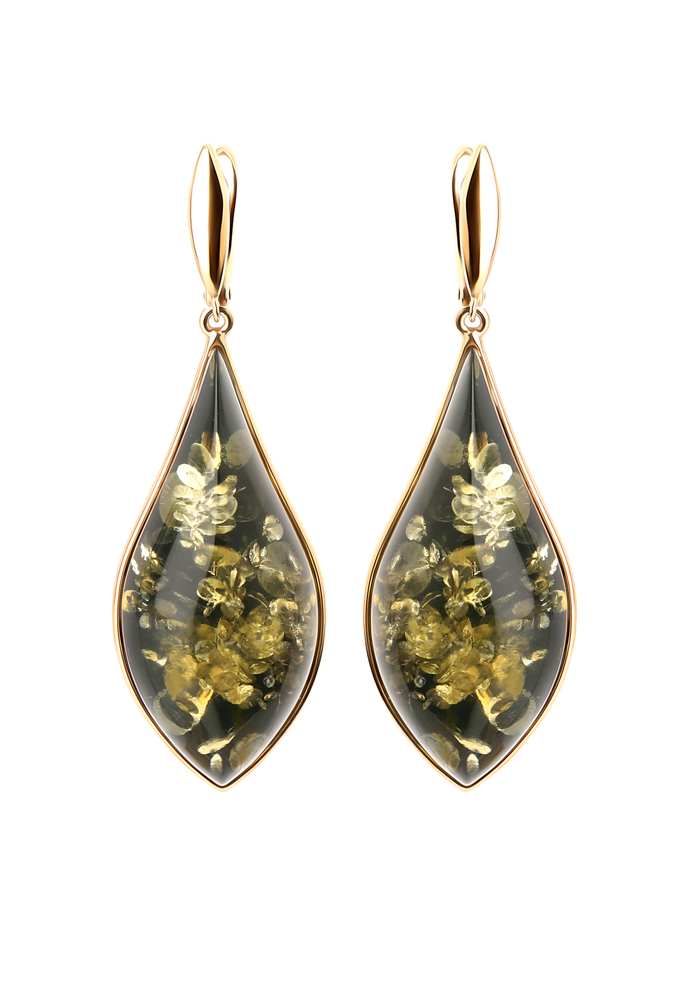 Серебряне серьги  "Янтарные брызги"