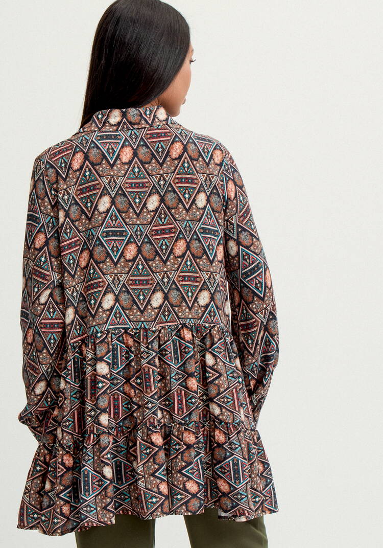 Блуза свободная с воланами по низу шир.  750, рис. 19