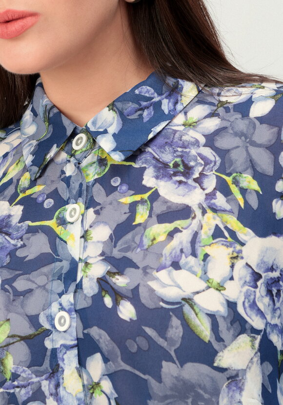Рубашка удлинённая с цветочным принтом шир.  580, рис. 14