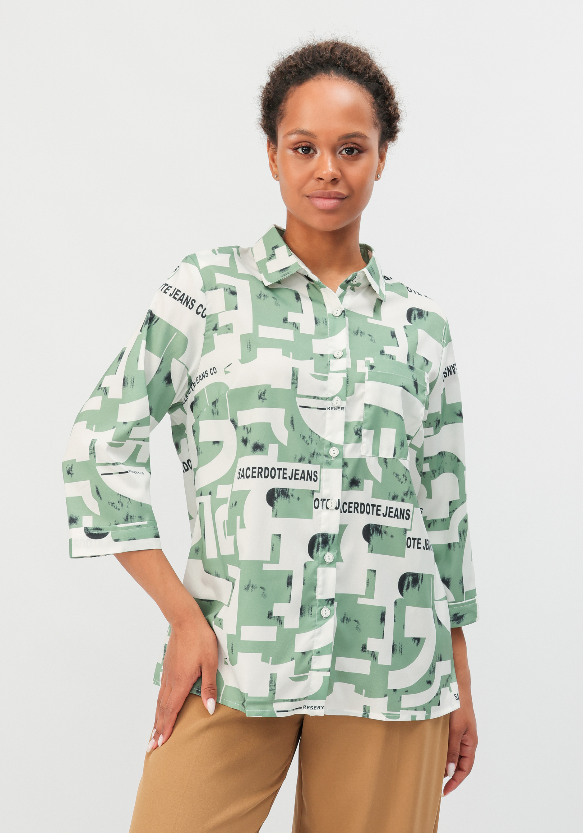 Блуза "Кэйт" No name, цвет зеленый, размер 52 - фото 6