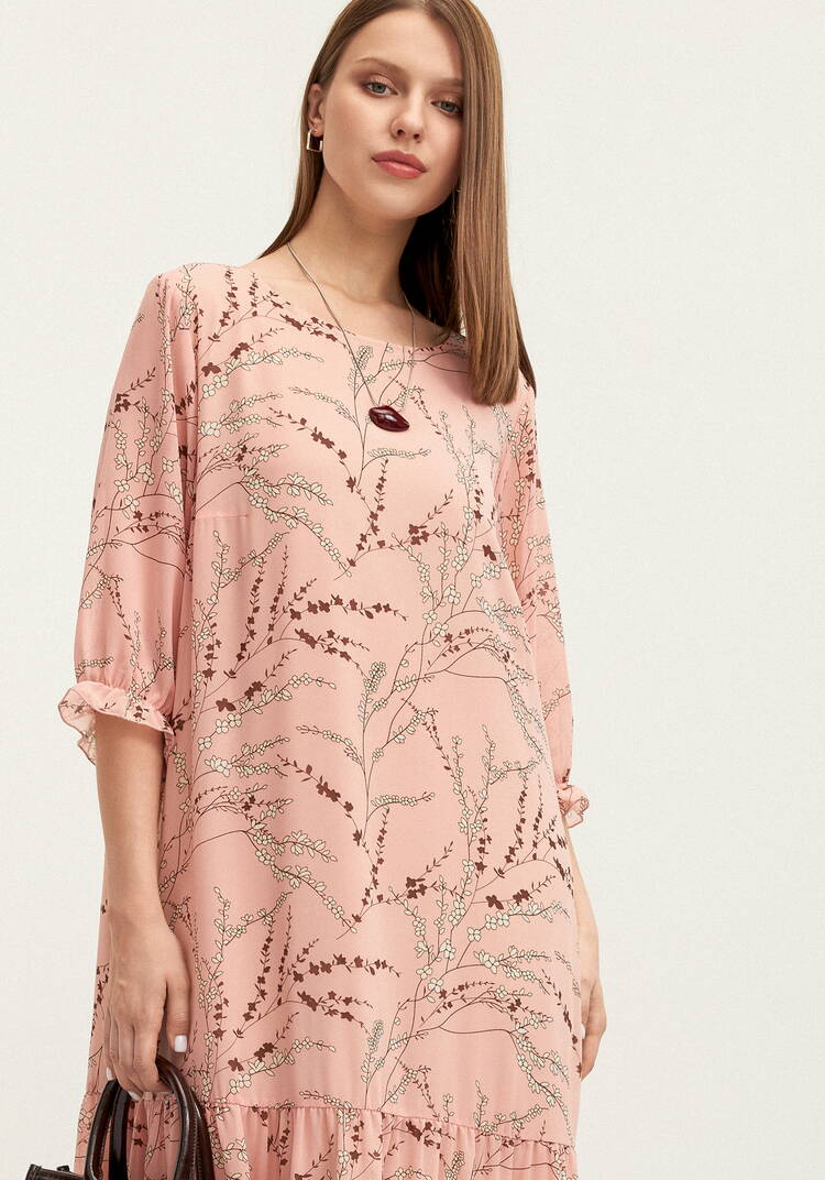 Платье с цветочным принтом шифоновое шир.  750, рис. 26