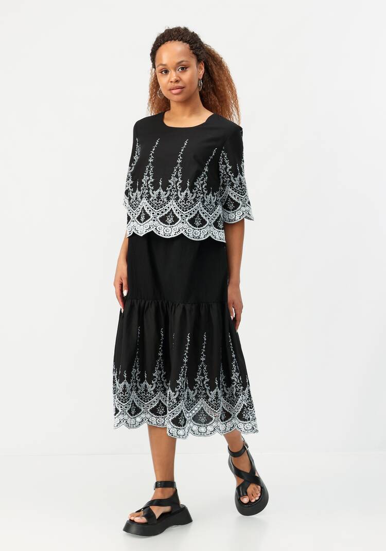 Платье свободного кроя с вышивкой шир.  750, рис. 12