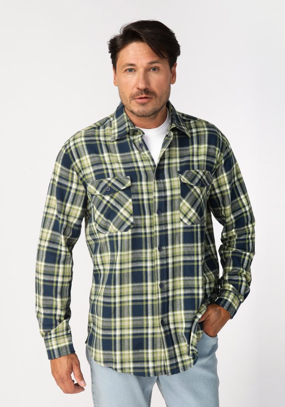 Фланелевая рубашка в клетку Клод шир.  580, рис. 1