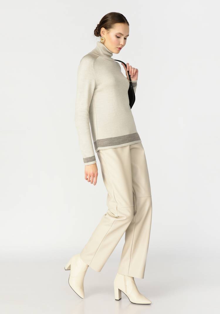 Свитер с контрастной отделкой по низу изделия шир.  750, рис. 9