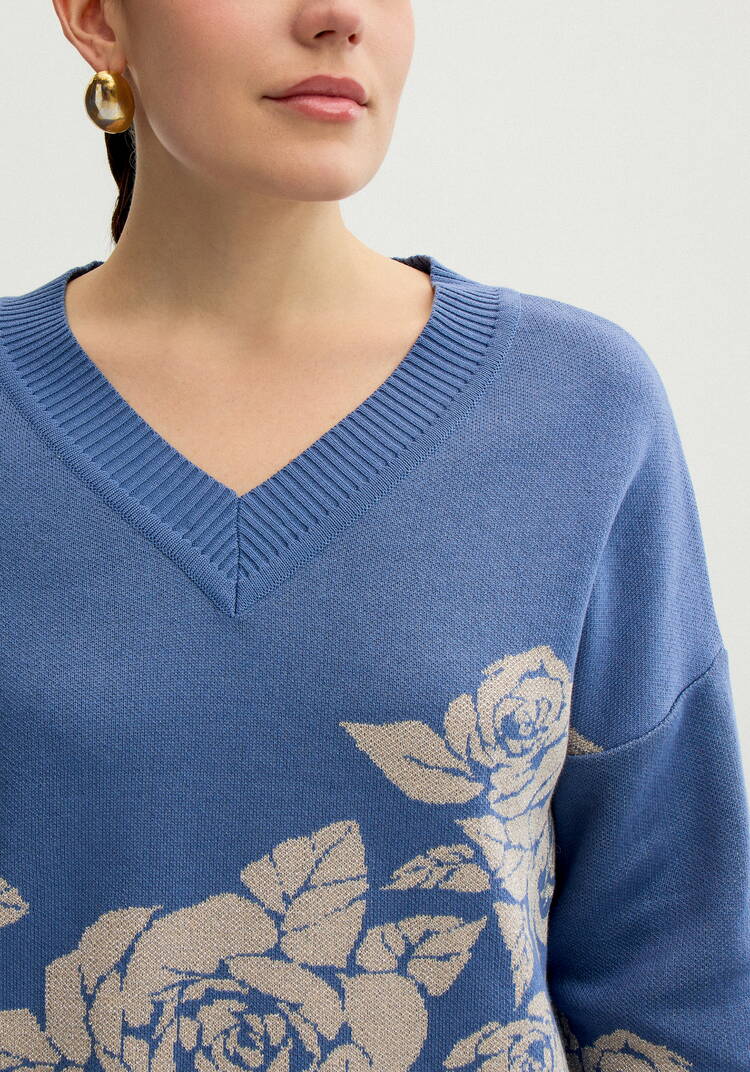 Джемпер с флористическим мотивом шир.  750, рис. 5