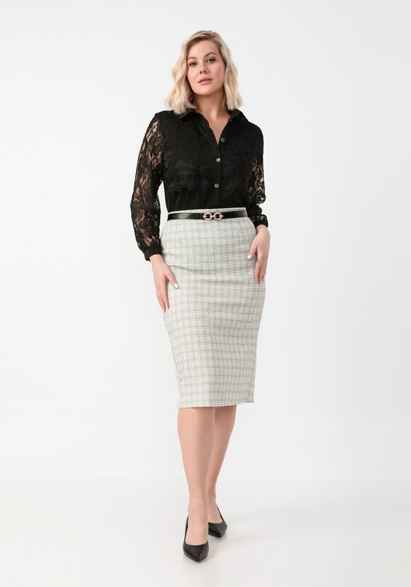 Блуза с ажурным кружевом на груди шир.  580, рис. 31