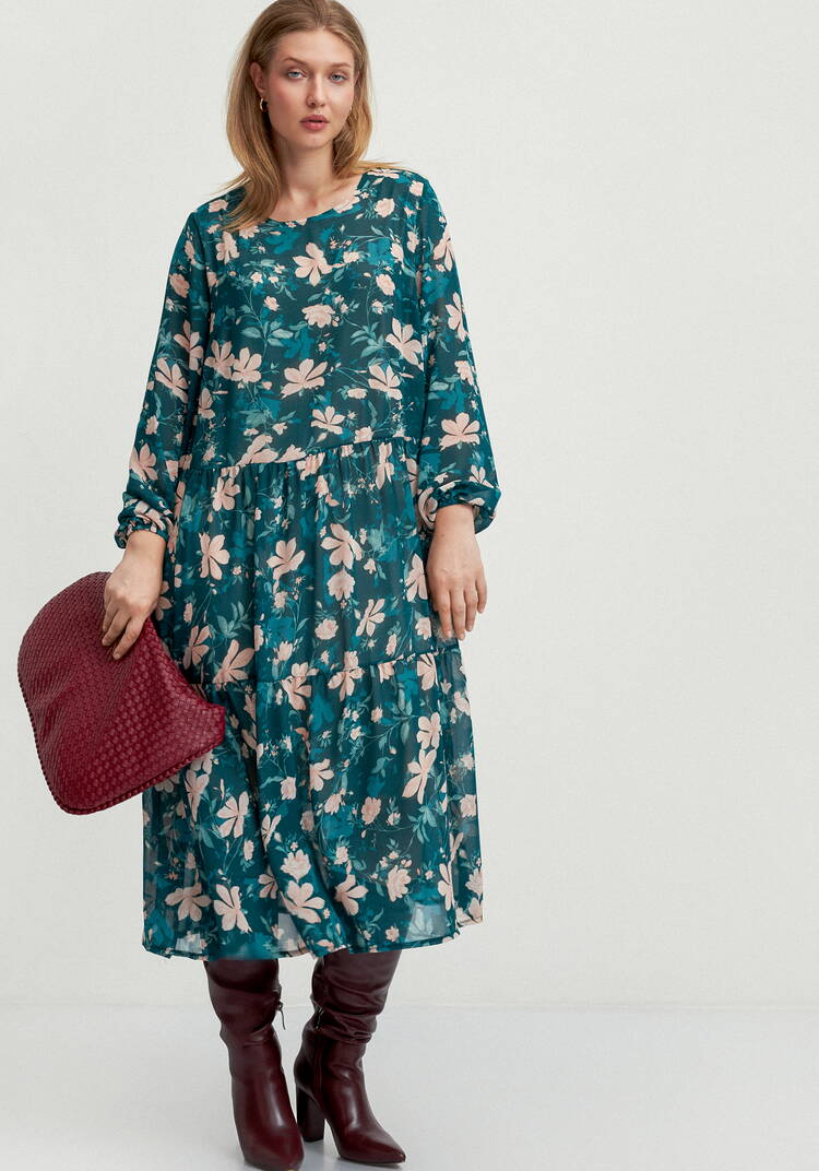 Платье свободного кроя с принтом цветок шир.  750, рис. 15