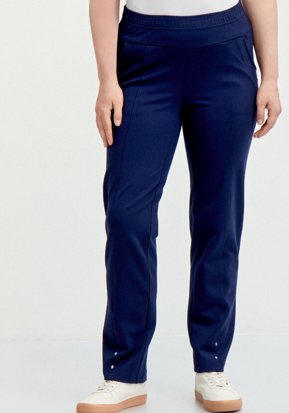 Брюки с эффектом утяжки и декором по низу шир.  580, рис. 12