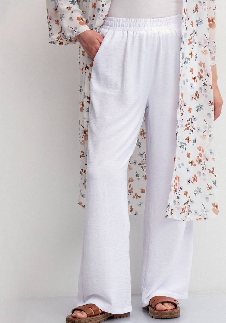 Брюки палаццо на резинке с карманами шир.  750, рис. 20